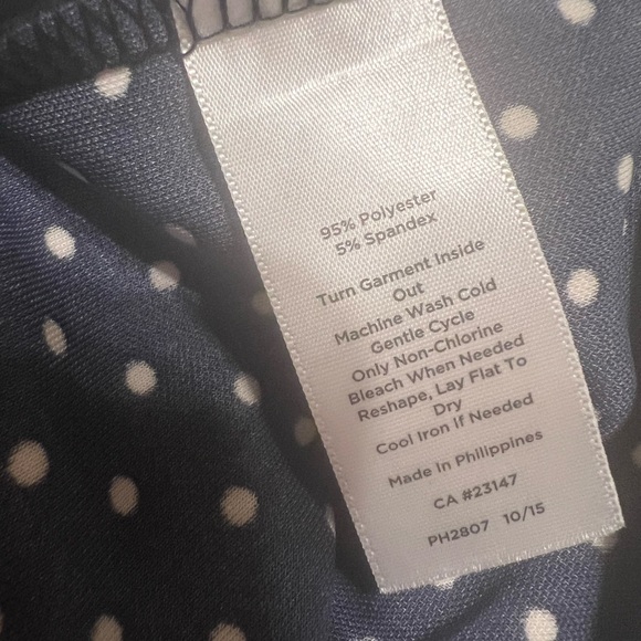 NWT Talbots, Blue Navy White Polka Dot Dress, Size 14 - Picture 8 of 8